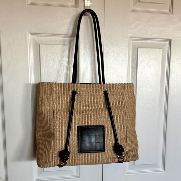 Jo Mercer St Tropez Tote Bag - Natural Raffia w/Black...